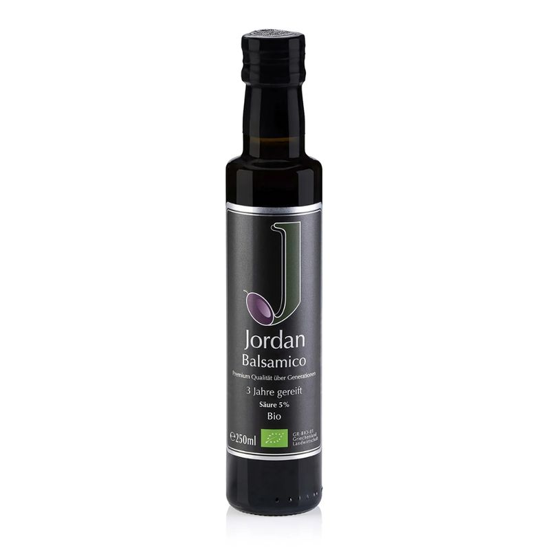 Jordan Olivenöl Jordan Bio-Balsamico 3 Jahre gereift - Flasche 0,25 Liter / GR-BIO-01 - Produktbild