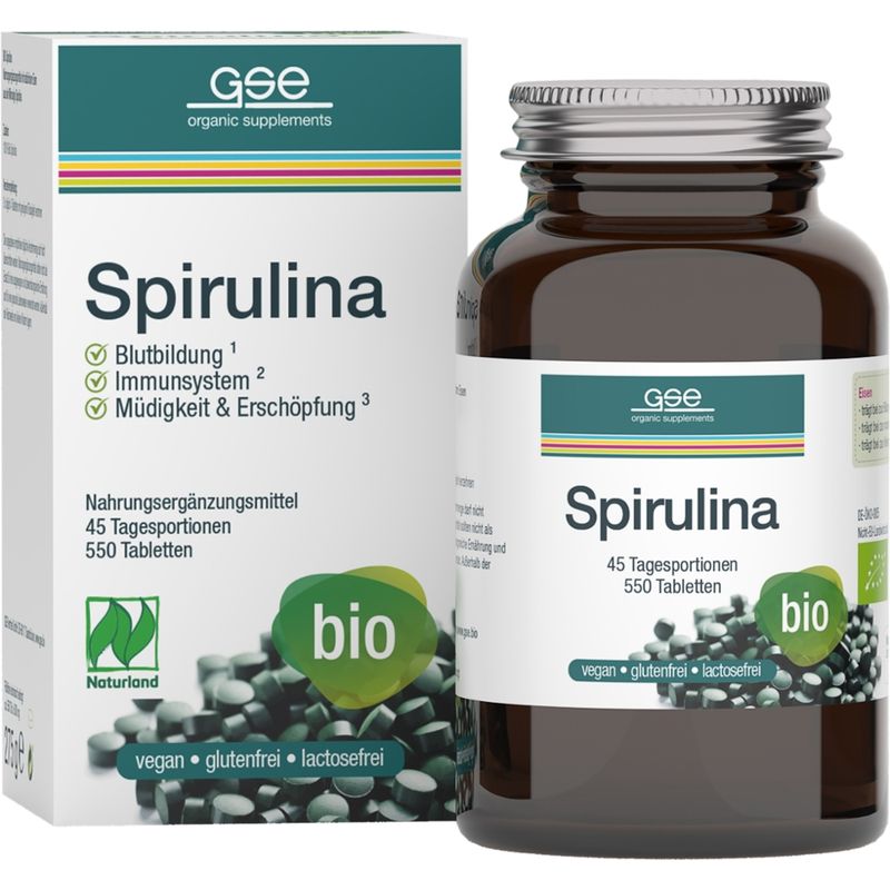 GSE  Spirulina (Bio), 550 Tabletten à 500 mg - Produktbild