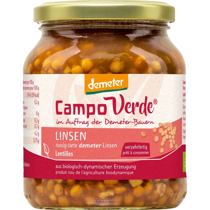 Campo Verde demeter Linsen im Glas 360g - Produktbild