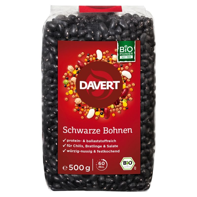 Davert Schwarze Bohnen 500g - Produktbild