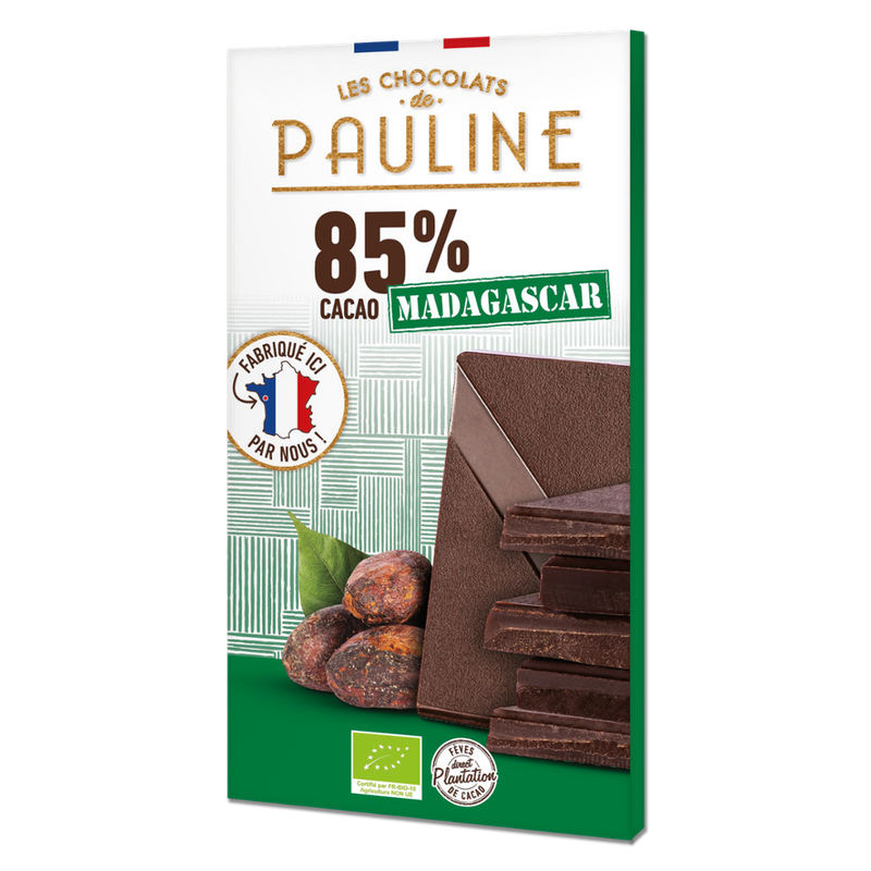 LES CHOCOLATS DE PAULINE DARK CHOCOLATE TABLET 85% - ORIGIN MADAGASCAR - Produktbild