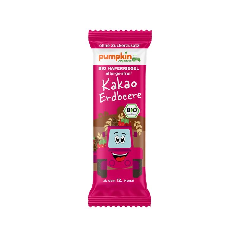 Pumpkin Organics Pumpkin Organics: Bio Haferriegel mit Kakao & Erdbeere - Produktbild
