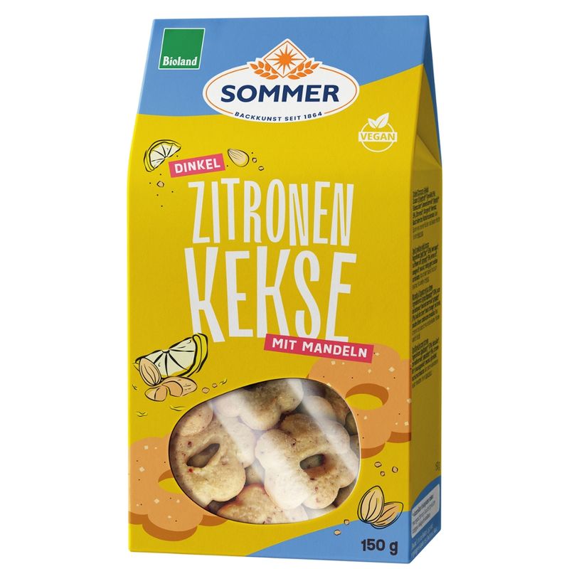 SOMMER BACKKUNST SEIT 1864 Zitronen Kekse mit Mandeln & einem Hauch Zitrone - Produktbild