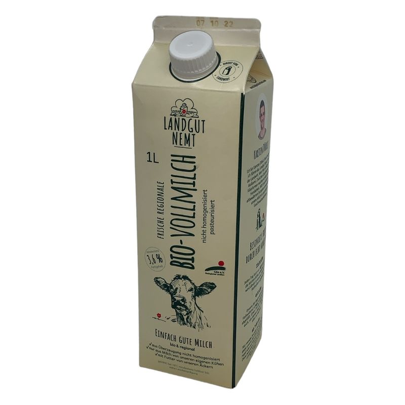 Landgut Nemt Regionale Bio-Milch 3,6% Fett 1l - Produktbild