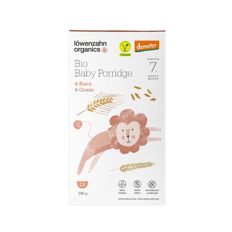 Löwenzahn Organics  Löwenzahn Organics Demeter Bio Baby Porridge 4-Korn 240 g - Produktbild