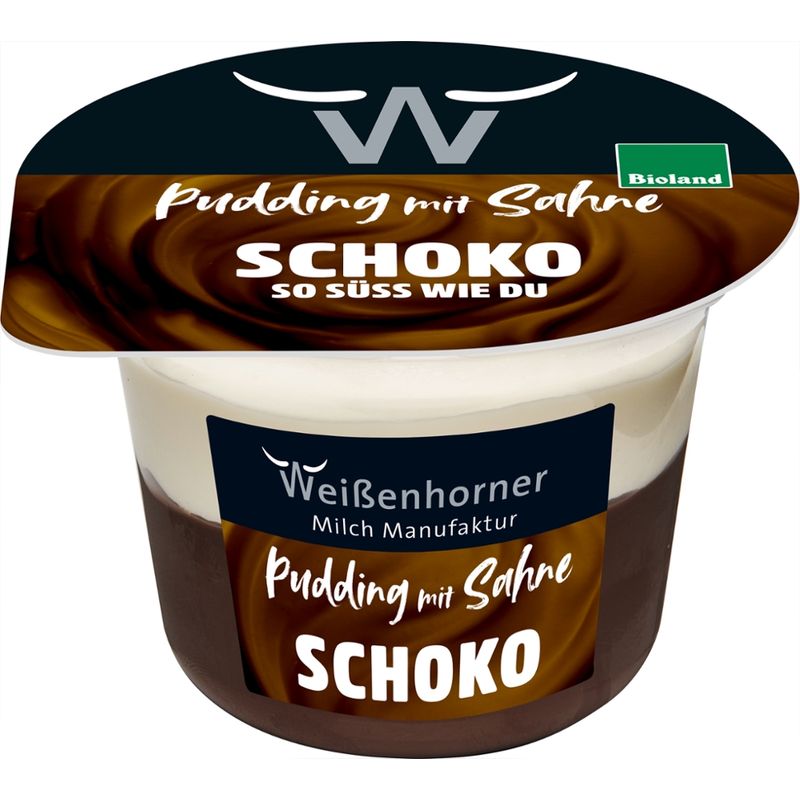 Weißenhorner Milch Manufaktur WH MM Bioland Pudding mit Sahne Schoko - Produktbild