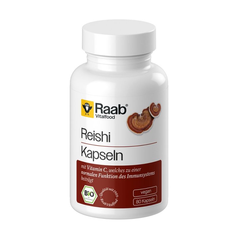 Raab Vitalfood BIO Reishi 80 Kapseln à 420 mg - Produktbild