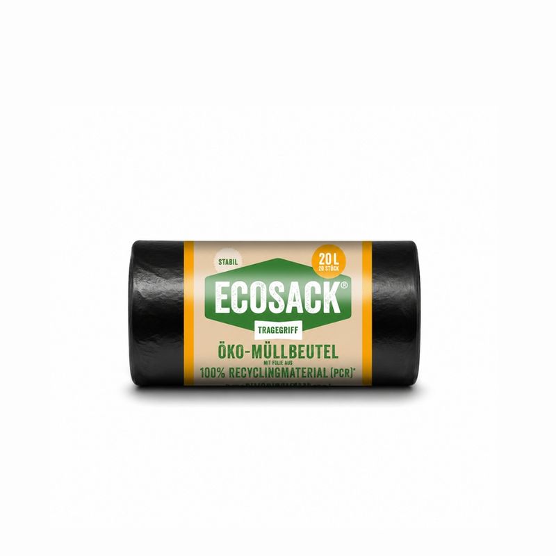 ECOSACK ECOSACK® 20 L, Verschluss Tragegriff (T-Shirt), schwarz - Produktbild