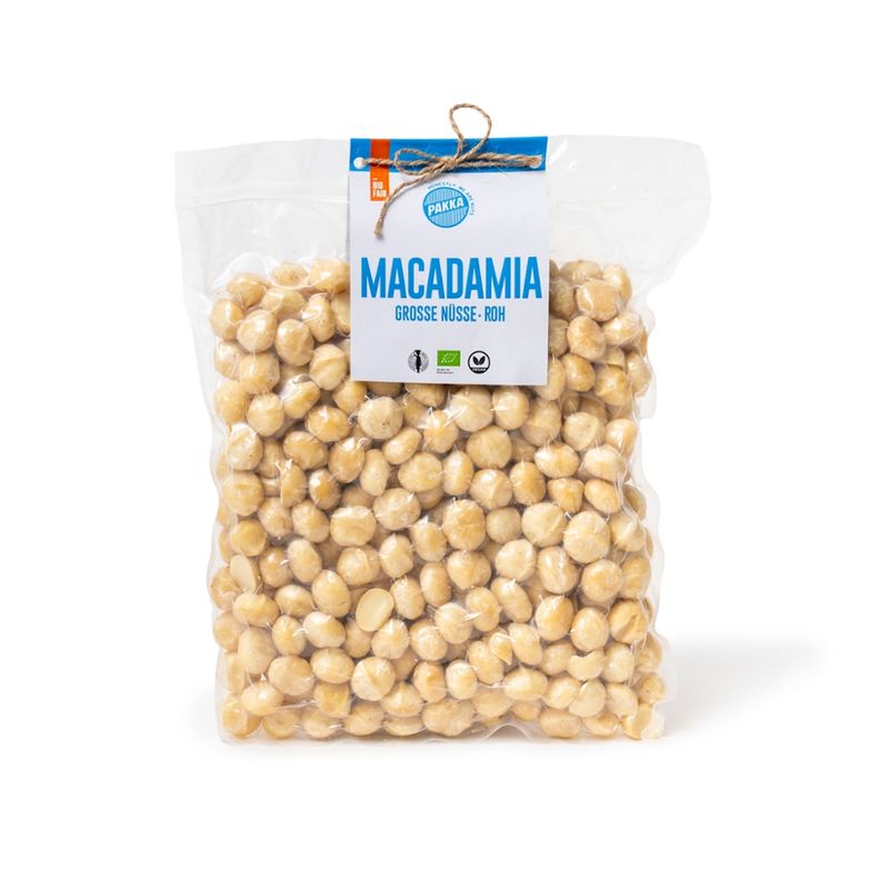 Pakka Jumbo Macadamia, roh, Bio & Fair, 1kg - Produktbild