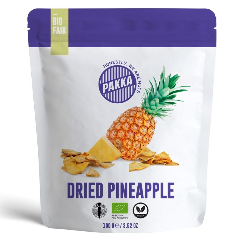 Pakka Ananas getrocknet, Bio, 100g - Produktbild