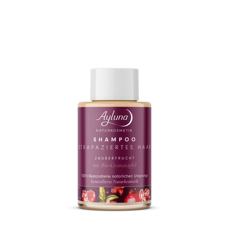 Ayluna Shampoo Strapaziertes Haar Zauberfrucht mit Bio-Granatapfel - Produktbild