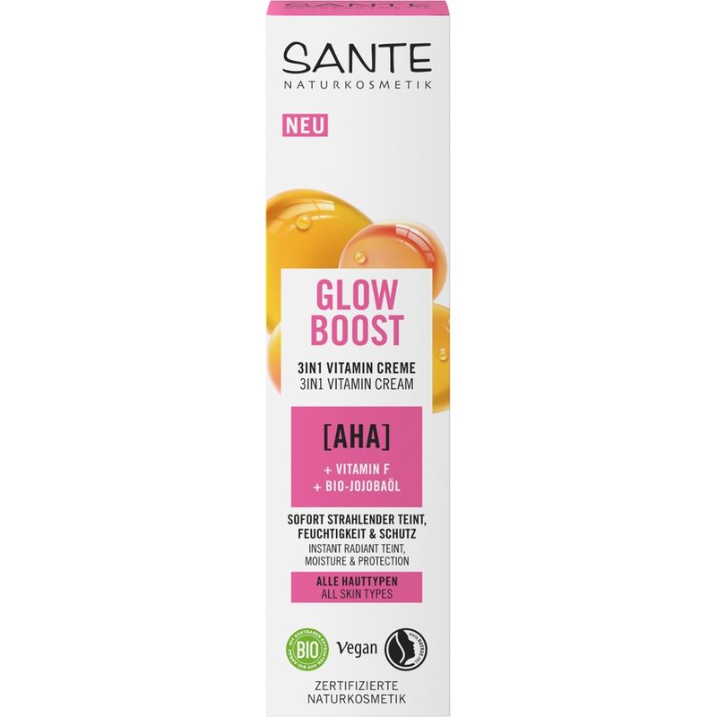 Sante Glow Boost Vitamin Creme mit AHA, Vitamin F & Bio-Jojobaöl - Produktbild