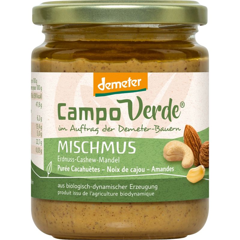 Campo Verde CV demeter Erdnuss-Cashew-Mandel Mischmus 250g - Produktbild