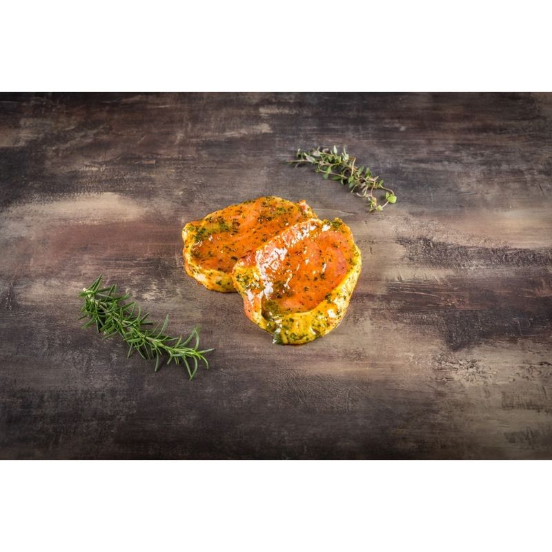 Metzgerei Reichenbach Bio Schweinerückensteak mariniert 450g - Produktbild