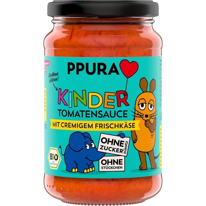 PPURA BIO Sugo Kinder - Tomatensauce ohne Zuckerzusatz  mit Frischkäse - Produktbild