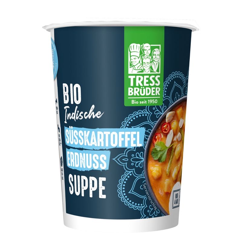 Tress Brüder Indische Bio Süßkartoffel-Erdnuss-Suppe - Produktbild