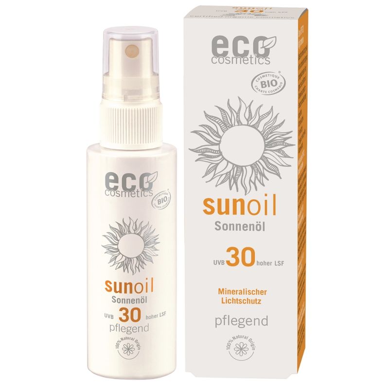 eco cosmetics Sonnenöl transparent LSF 30 mit Granatapfel und Sanddorn - Produktbild