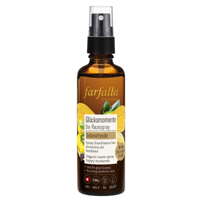 farfalla Lebensfreude, Vanille-Mandarine, Glücksmomente Bio-Raumspray, 75ml - Produktbild