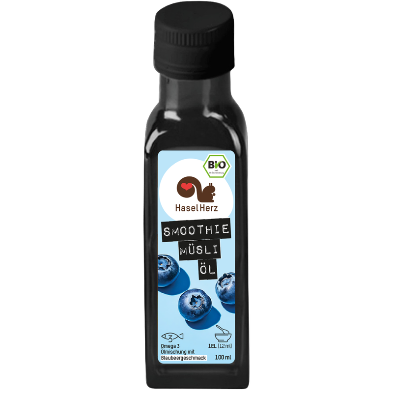 HaselHerz Bio-Smoothie-Müsli-Öl mit Blaubeergeschmack mit Lein-und Rapsöl - Produktbild
