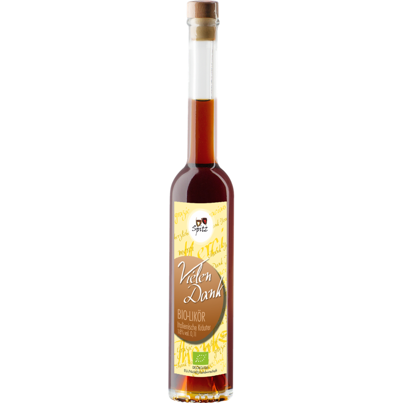 Spitz Vielen Dank - BIO Kräuter Likör 0.1 l, 18 vol% - Produktbild