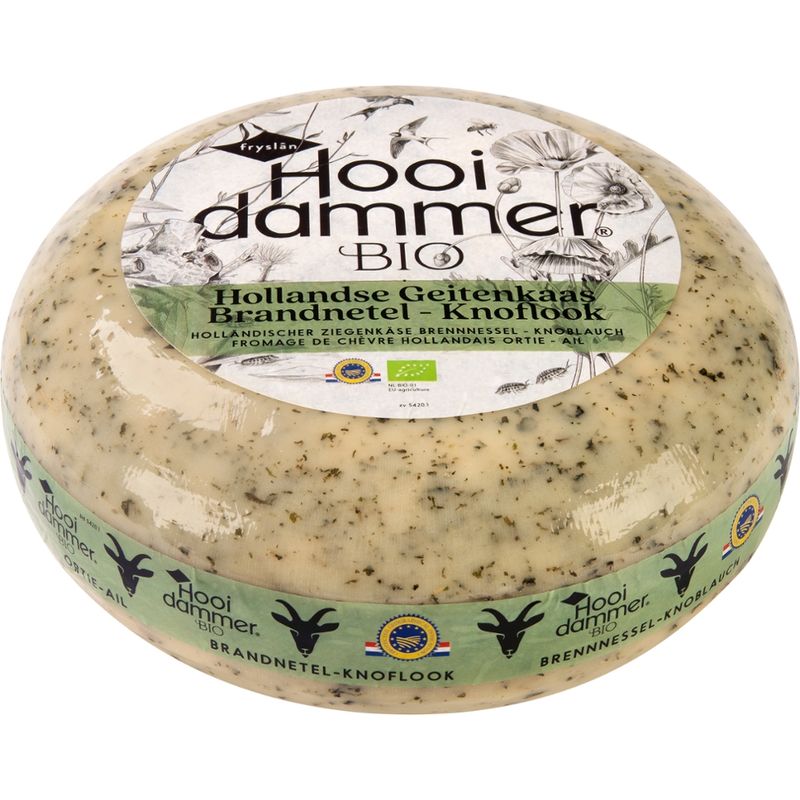 Hooidammer Hooidammer Käsezubereitung aus Holländischem Bio Ziegenschnittkäse Brennnessel/Knoblauch 4/5kg mindestens 50% Fett. i. Tr. - Produktbild
