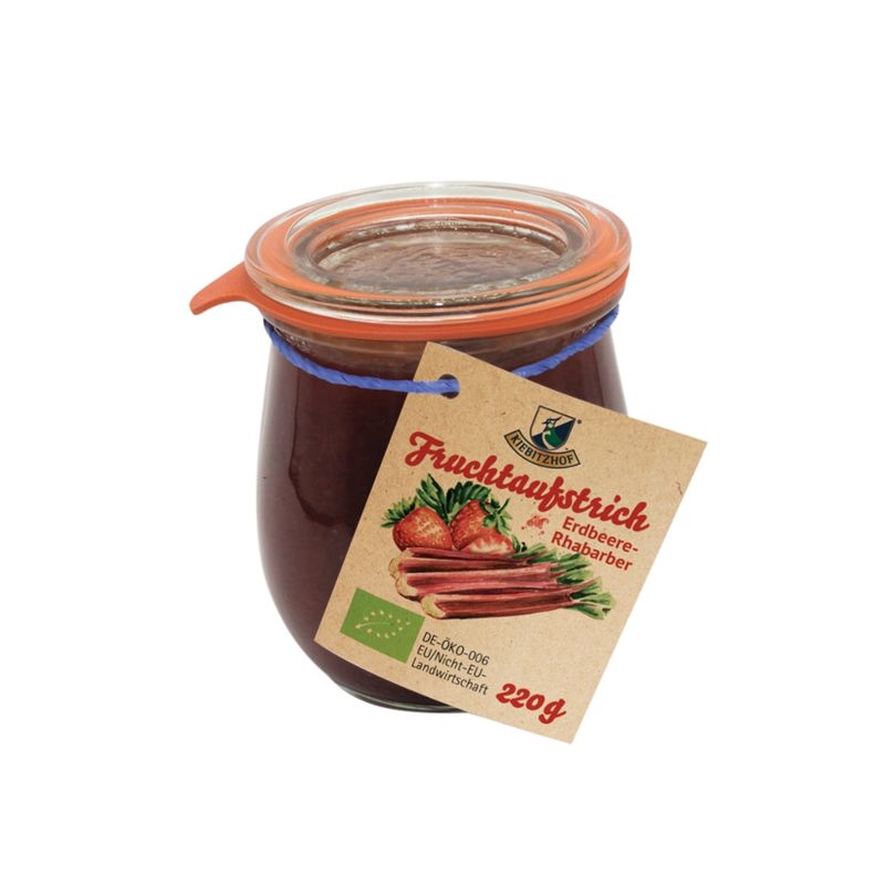 Kiebitzhof Fruchtaufstrich Erdbeere - Rhabarber - Produktbild