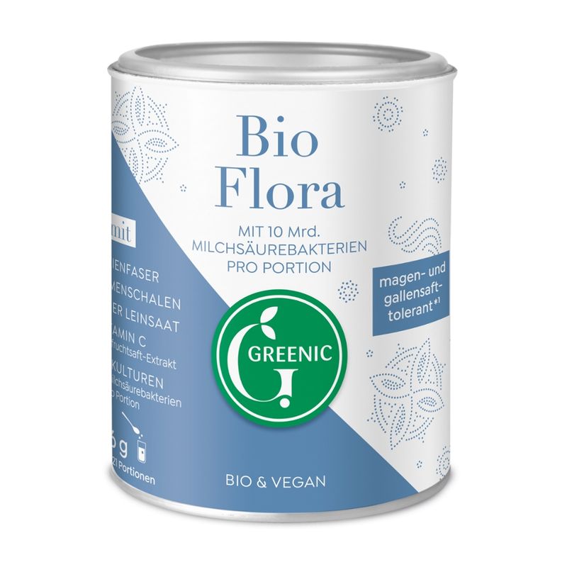 Greenic Bio Flora, Trinkpulver Mischung mit Probiotika und Präbiotika und Vit. C - Produktbild