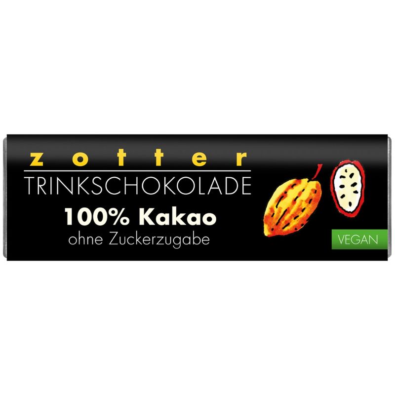 Zotter Schokolade Trinkschokolade 100% Kakao, ohne Zuckerzugabe - Produktbild