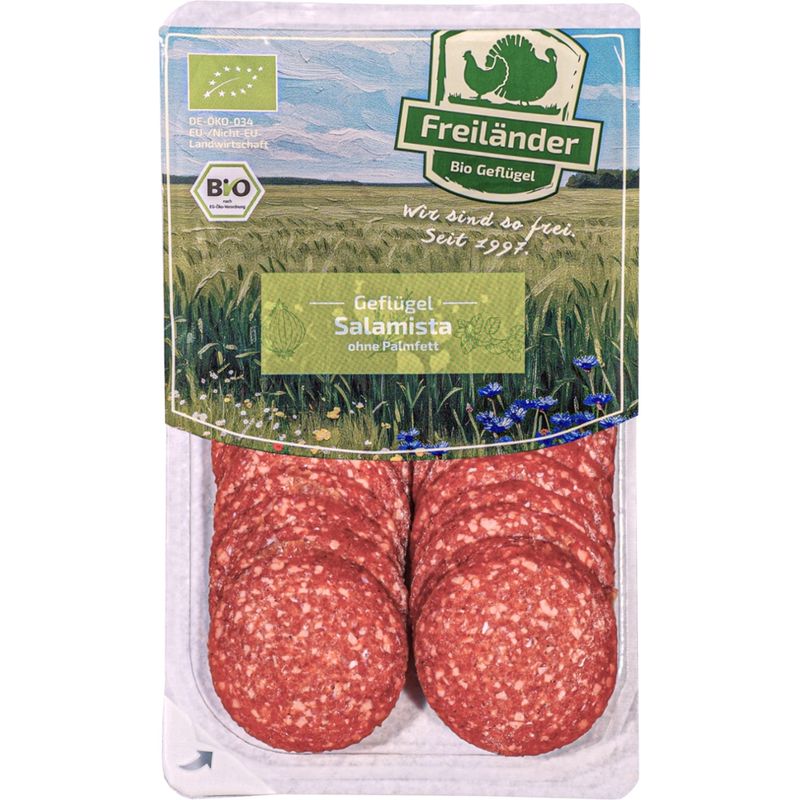 Freiländer Bio Geflügel Salamista - Geflügelsalami, Bio, frisch, 3er Beutel MAP - Produktbild