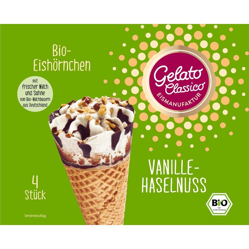 Gelato Classico Eismanufaktur Gelato Classico Bio Vanille-Haselnuss Eishörnchen - Produktbild