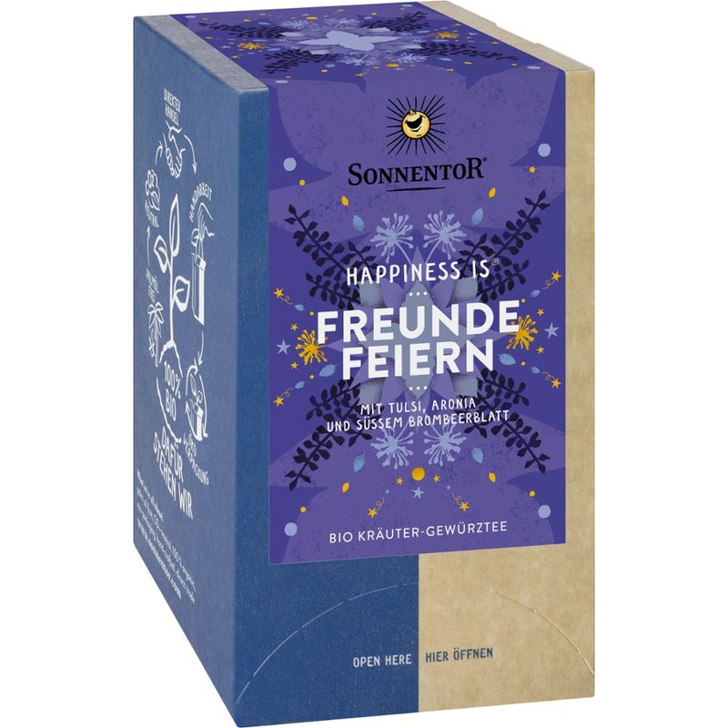 Sonnentor Freunde feiern Tee Happiness is®, Doppelkammerbeutel - Produktbild