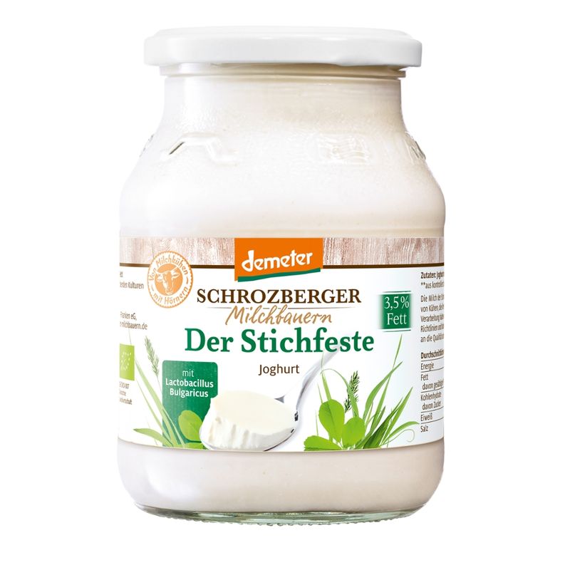 Schrozberger Milchbauern demeter Vollmilchjoghurt stichfest 500g - Produktbild