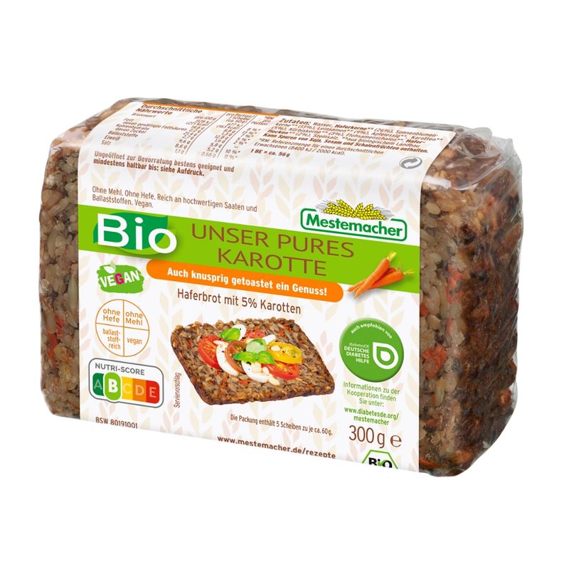 Mestemacher GmbH Mestemacher Bio Unser Pures Karotte, 300 g - Produktbild