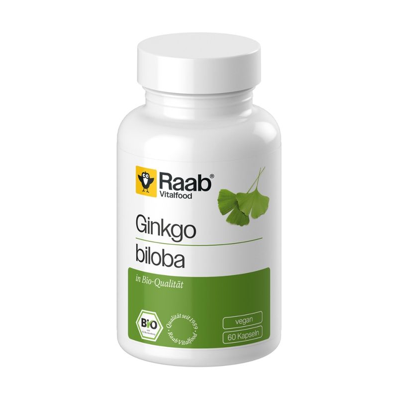 Raab Vitalfood BIO Ginkgo biloba, 60 Kapseln à 500 mg - Produktbild