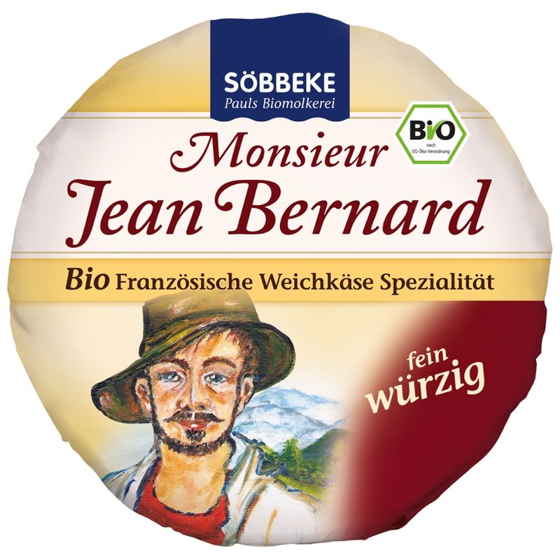 Söbbeke Bio Weichkäse Monsieur Jean Bernard würzig 60 % Fetti i. Tr. - Produktbild