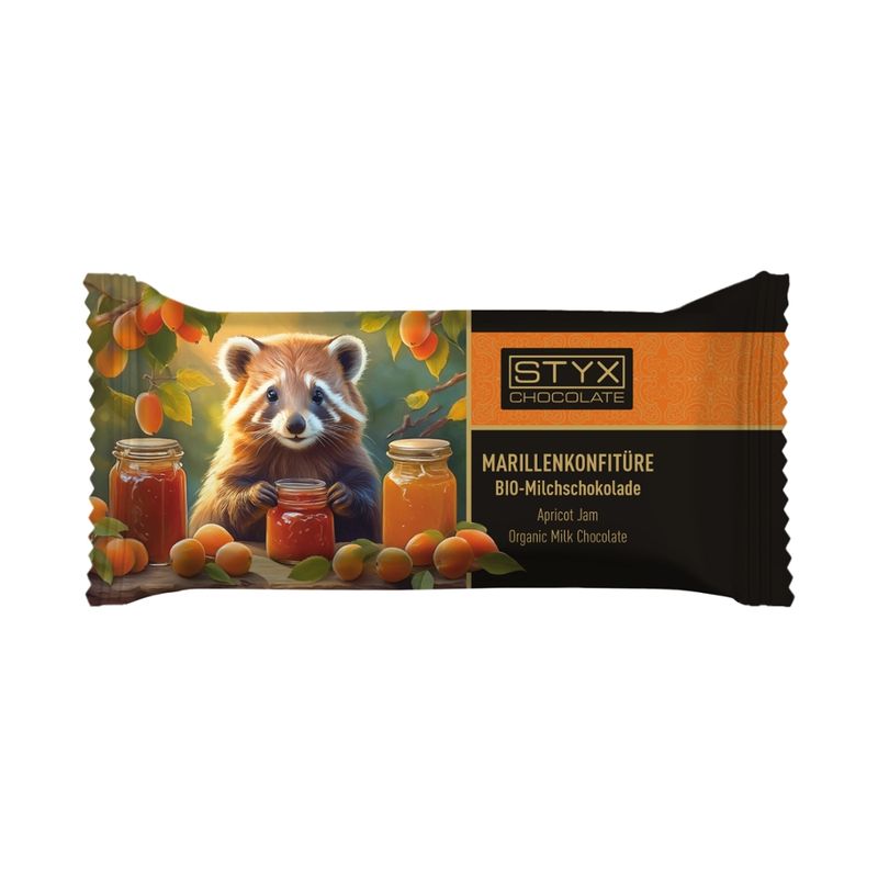 Styx Naturcosmetic BIO-Milchschokolade gefüllt mit 70% Marillenkonfitüre-Ganache, alkoholhältig 70g - Produktbild
