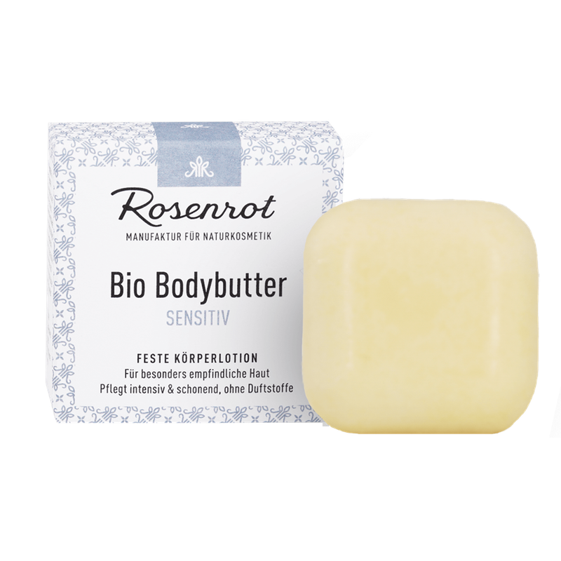 Rosenrot Naturkosmetik Bio Bodybutter Sensitv - 70g - Mit hochwertigem Bio-Sanddornöl. - Produktbild