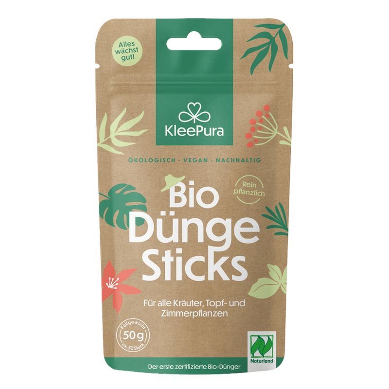KleePura BioDünger KleePura BioDüngerSticks aus 100% Bio-Klee und Bio-Luzerne (Naturland) - Produktbild