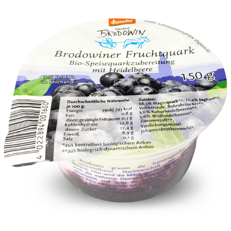 Ökodorf Brodowin Demeter Brodowiner Fruchtquark Heidelbeere - Produktbild