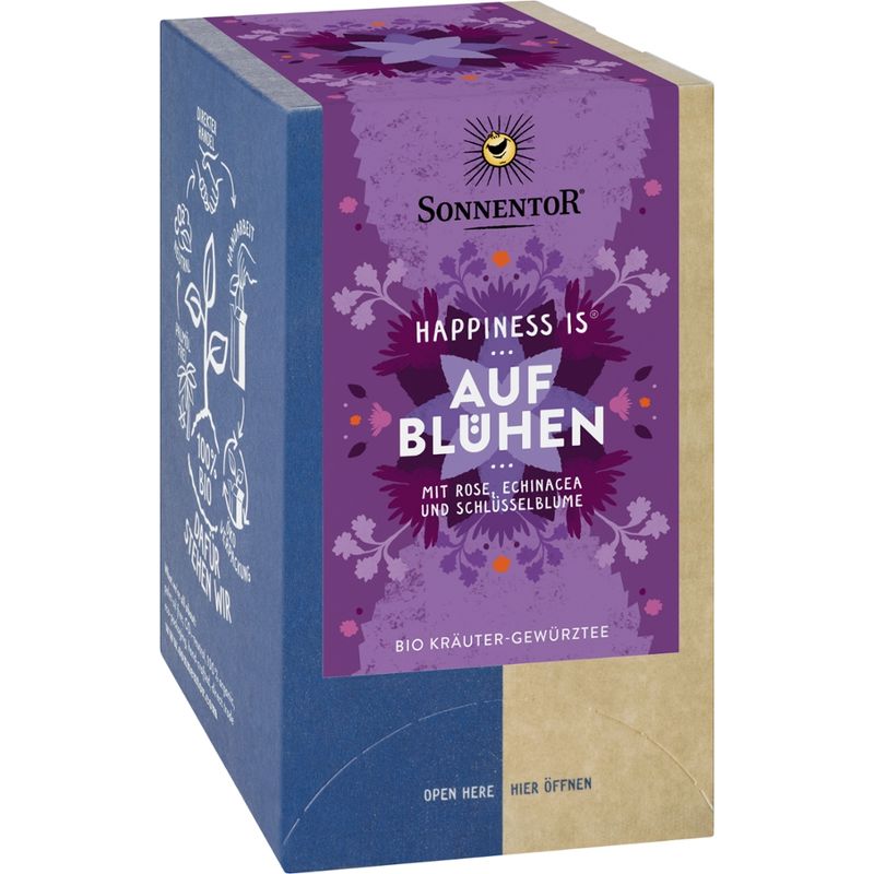 Sonnentor Aufblühen Tee Happiness is®, Doppelkammerbeutel - Produktbild
