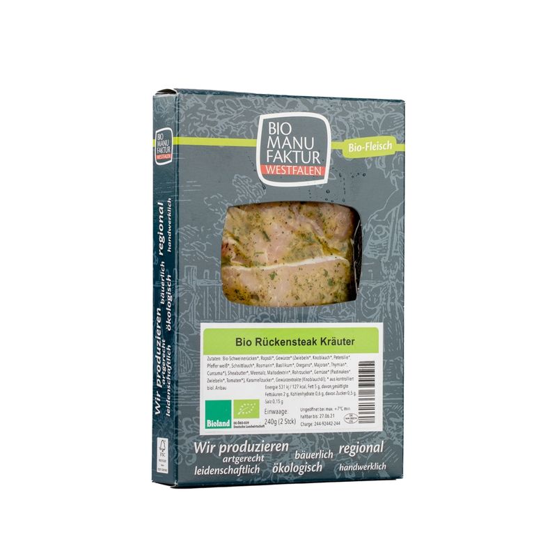 Bio-Manufaktur-Westfalen Bio-Rückensteak Bärlauch - Produktbild