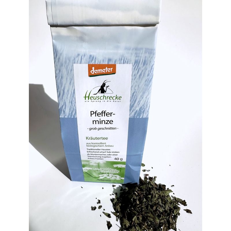 Heuschrecke PFEFFERMINZE, Demeter, grober Schnitt, kbA - Produktbild