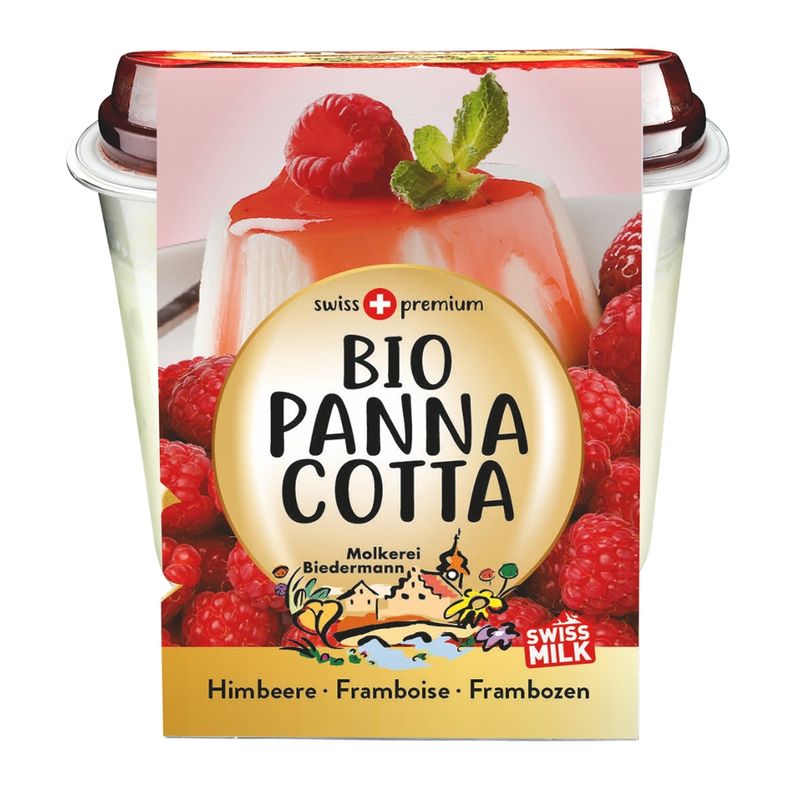 Molkerei Biedermann Bio Panna Cotta Himbeere 130g - Produktbild