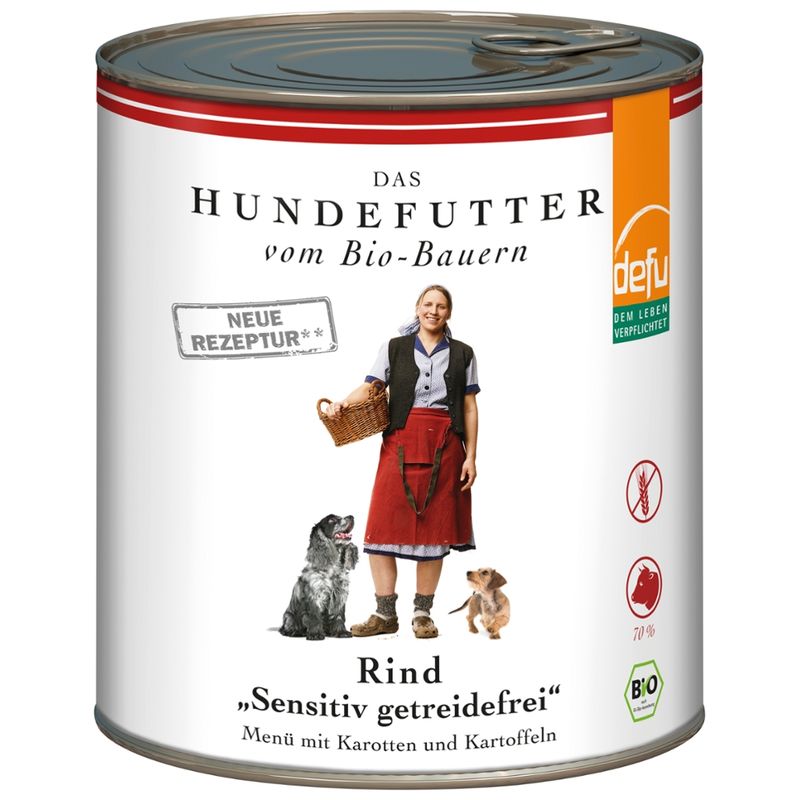 defu - Das Tierfutter vom Bio-Bauern Hund Rind "Sensitiv getreidefrei" - Produktbild