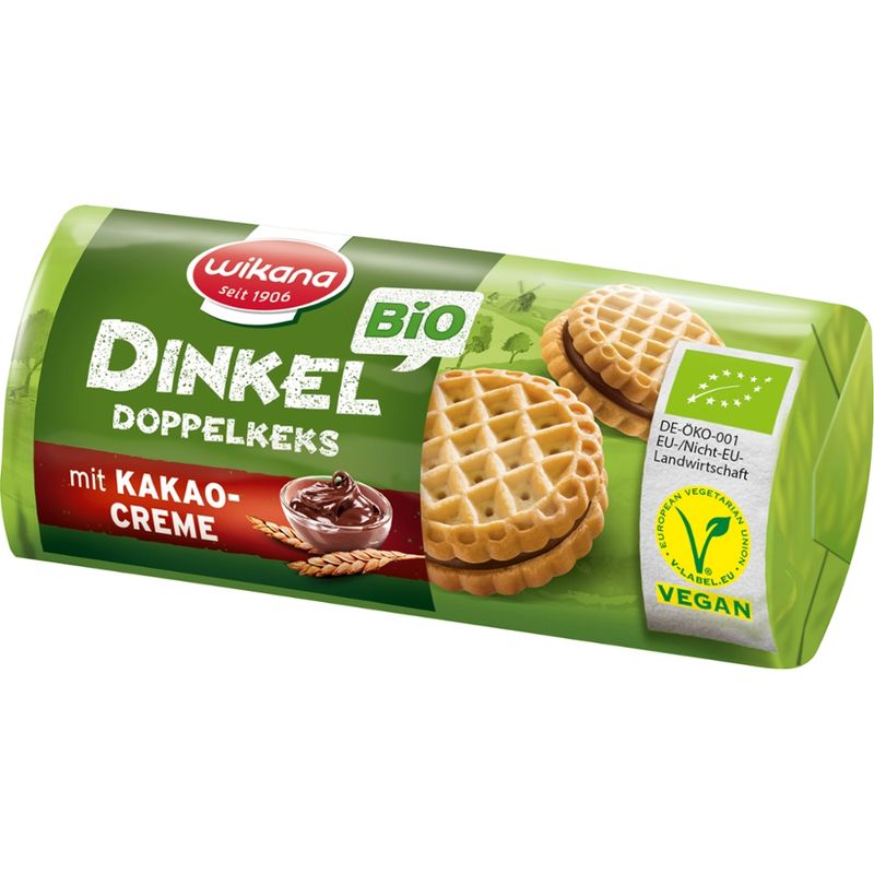 Wikana Bio Dinkel Doppelkeks mit Kakaocreme 90 g - Produktbild