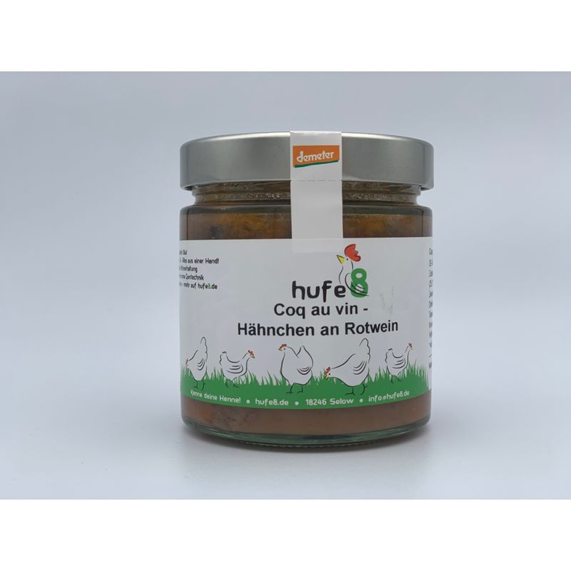 hufe8 Bio Demeter Coq au Vin, Glas, 380 ml - Produktbild