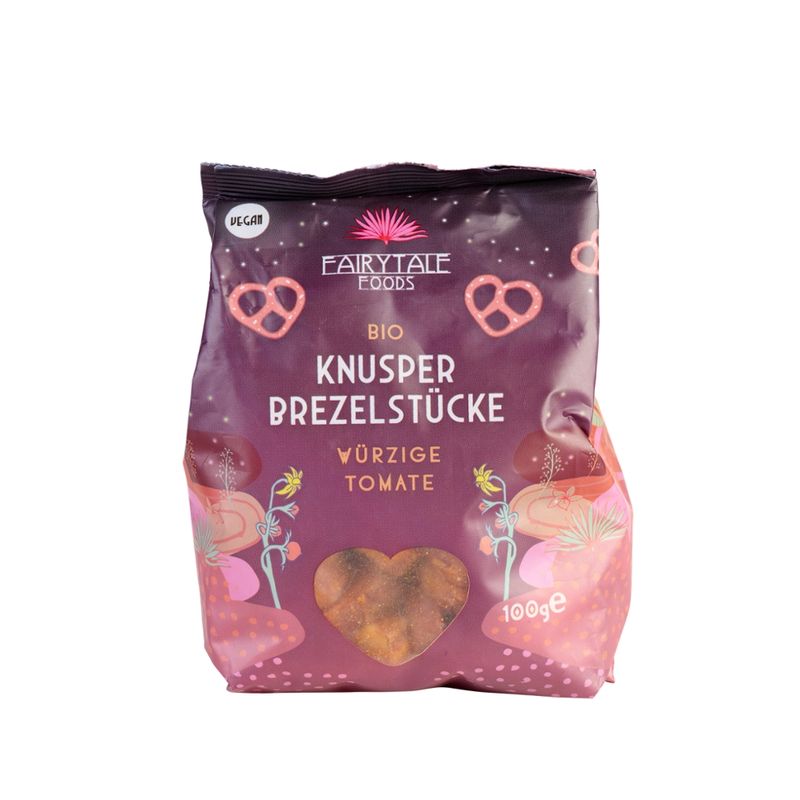 Fairytale Foods Knusper Brezelstücke, würzige Tomate, 100g - Produktbild