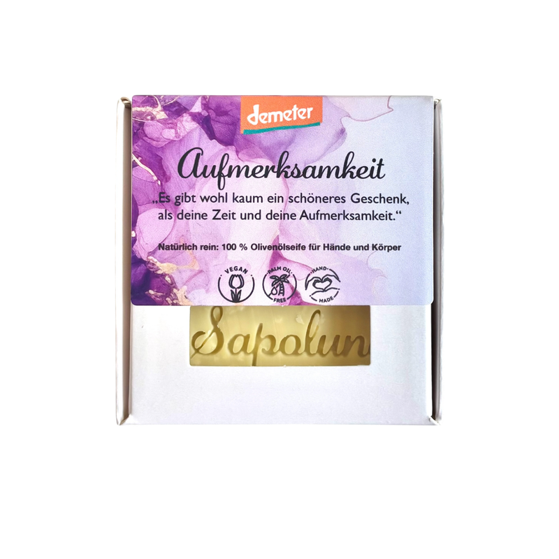 Sapoluna Demeter Olivenöl-Seife Aufmerksamkeit - Produktbild