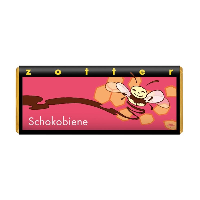 Zotter Schokolade Schokobiene mit Honigblättchen - Produktbild