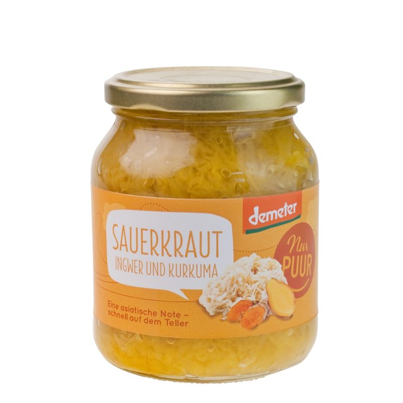 Nur Puur Sauerkraut Ingwer und Kurkuma Demeter - Produktbild